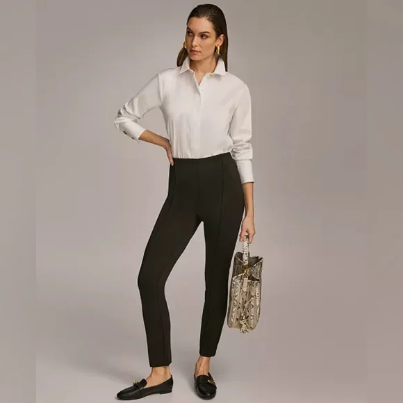 Donna Karan High Rise Slim Stretch Slacks Trousers - Picture 4 of 14